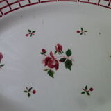 Oval earthenware dish Digoin Sarreguemines Model Rosa