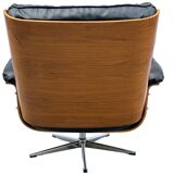 Vintage armchair in leather and rosewood inspired by Martin Stoll design 1970