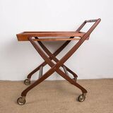 Danish folding teak rolling table, Svend Aage Madsen/Illums Bolhigus.