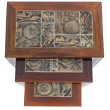Set of 3 “nesting” tables with “Baca” motif. 1960s.