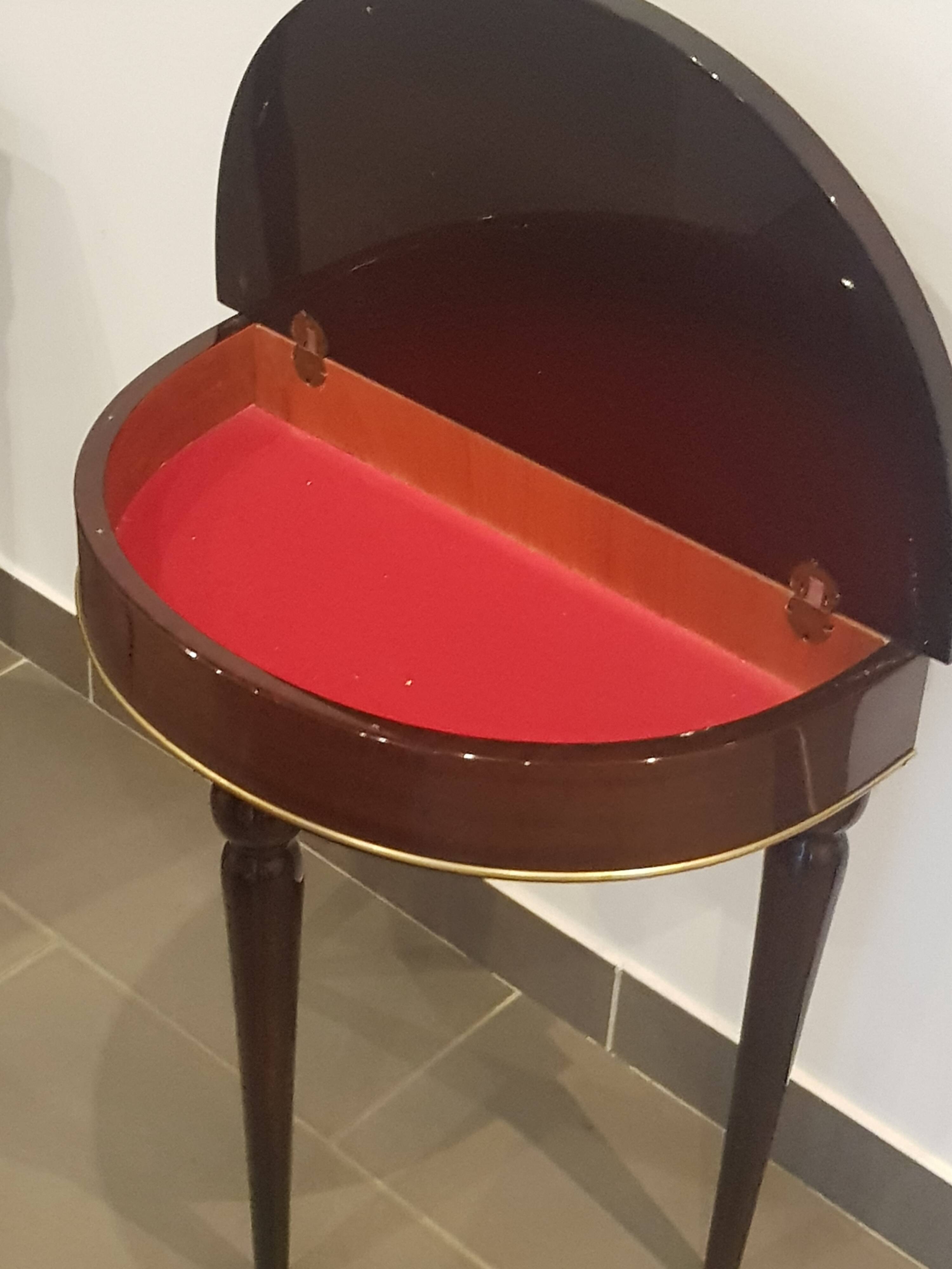 Pair of half-moon bedside tables 60 years