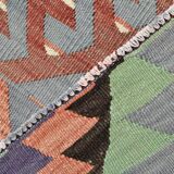 6x9 Green & Blue Tribal Pattern Vintage Kilim Rug, 177x266Cm