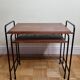 Tables d'appoint, gigognes, en bois et métal, vintage, années 60-70