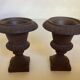 Pair of Médicis vase candlesticks in cast iron