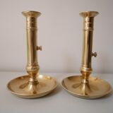 Set of 2 brass candle holders