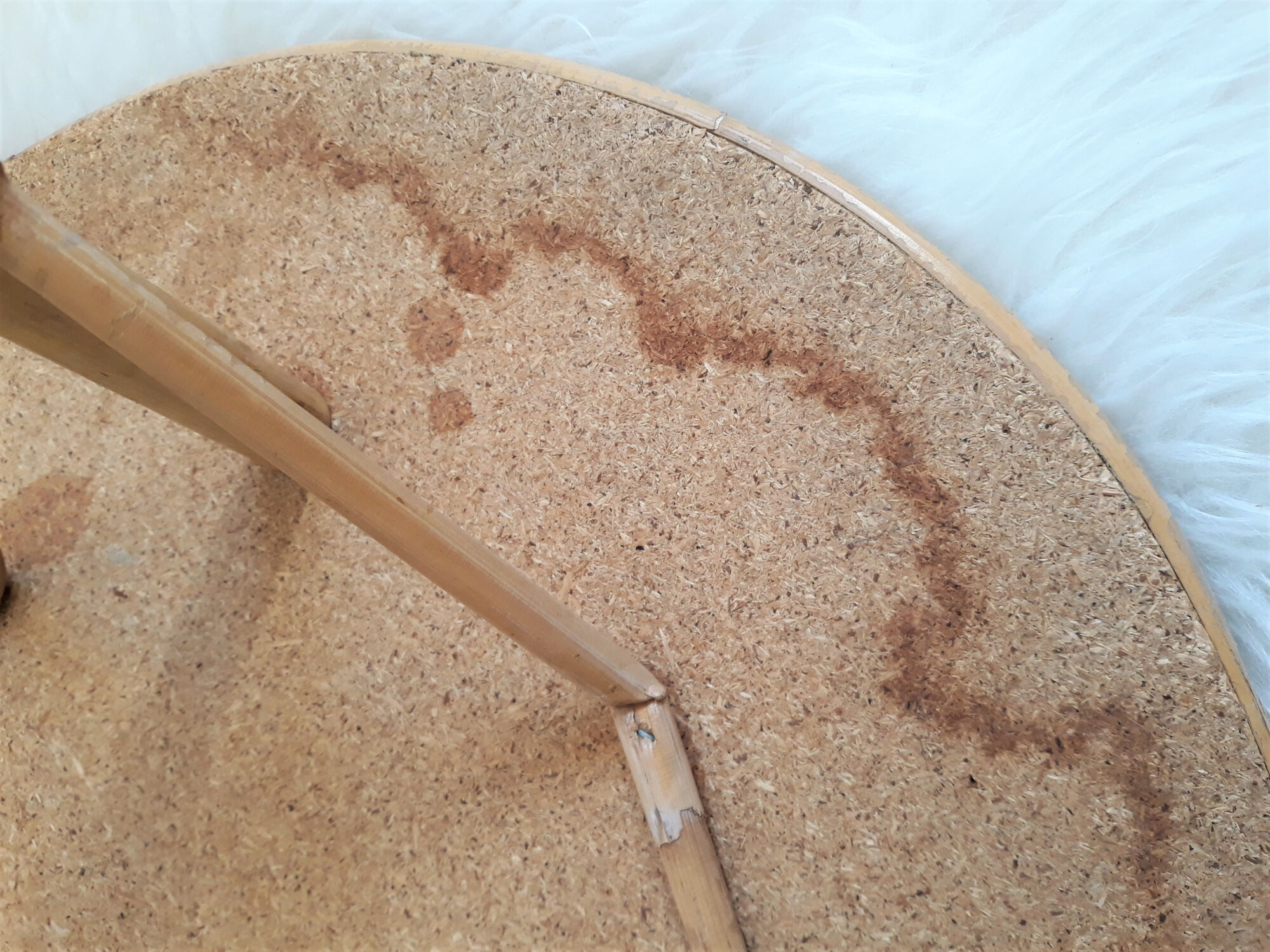 Table en rotin vintage 1960