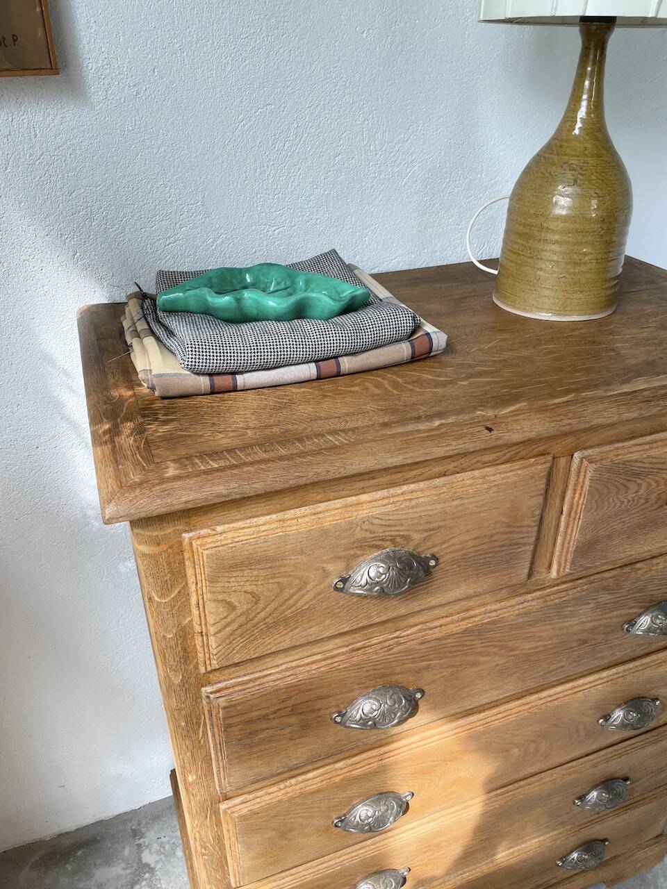 1950 oak chiffonier chest of drawers