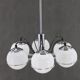 Lustre italien en chrome et verre opalin Targetti Sankey des années 1970