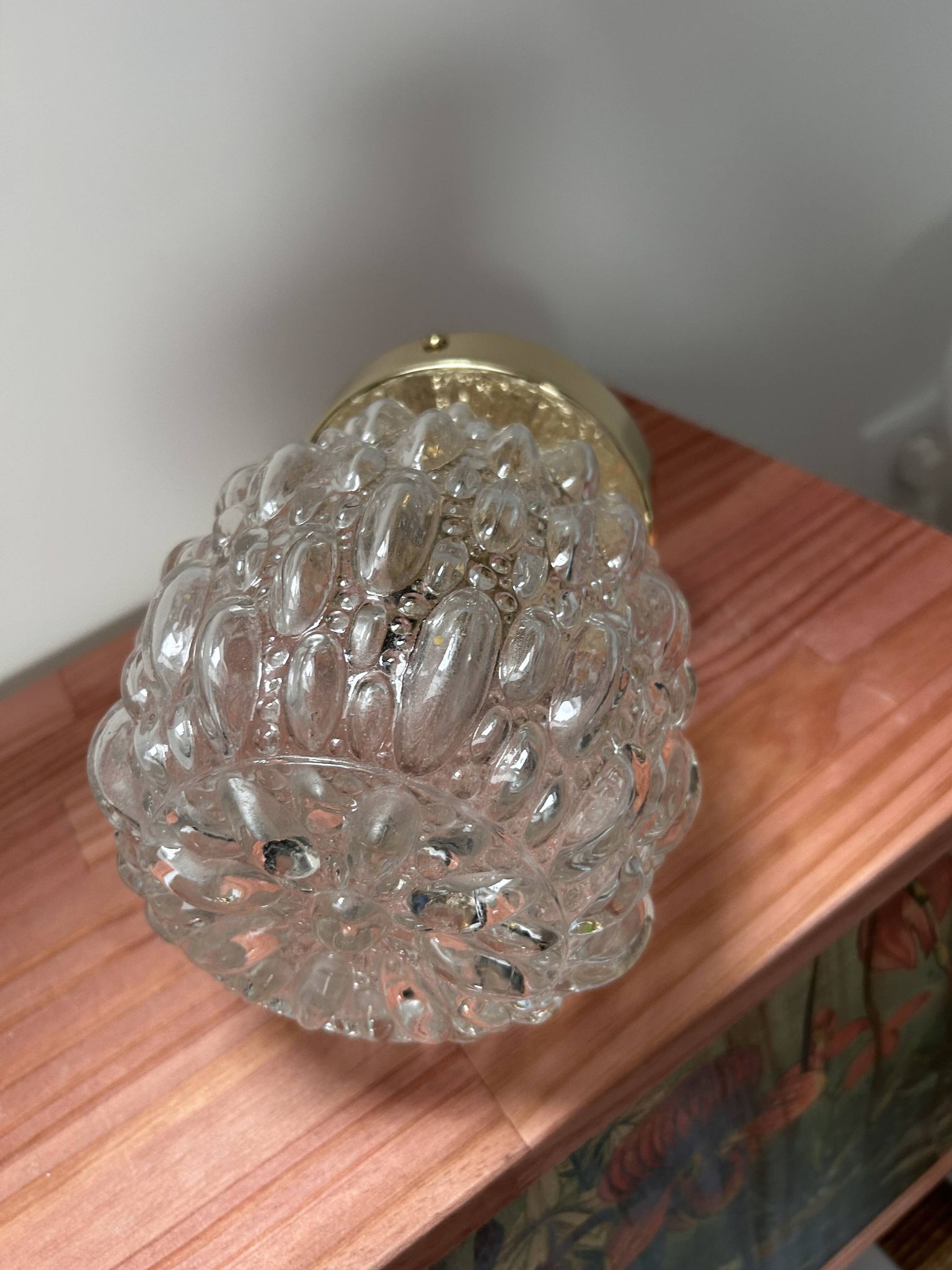 Applique murale ou plafonnier en verre bullé