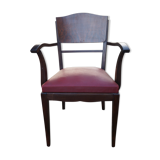Wooden armchair red seat
