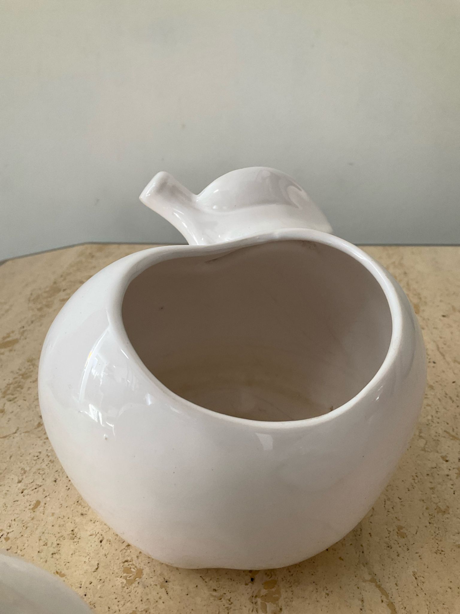 Trio of cache pot vintage apple glazed ceramic