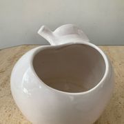 Trio of cache pot vintage apple glazed ceramic