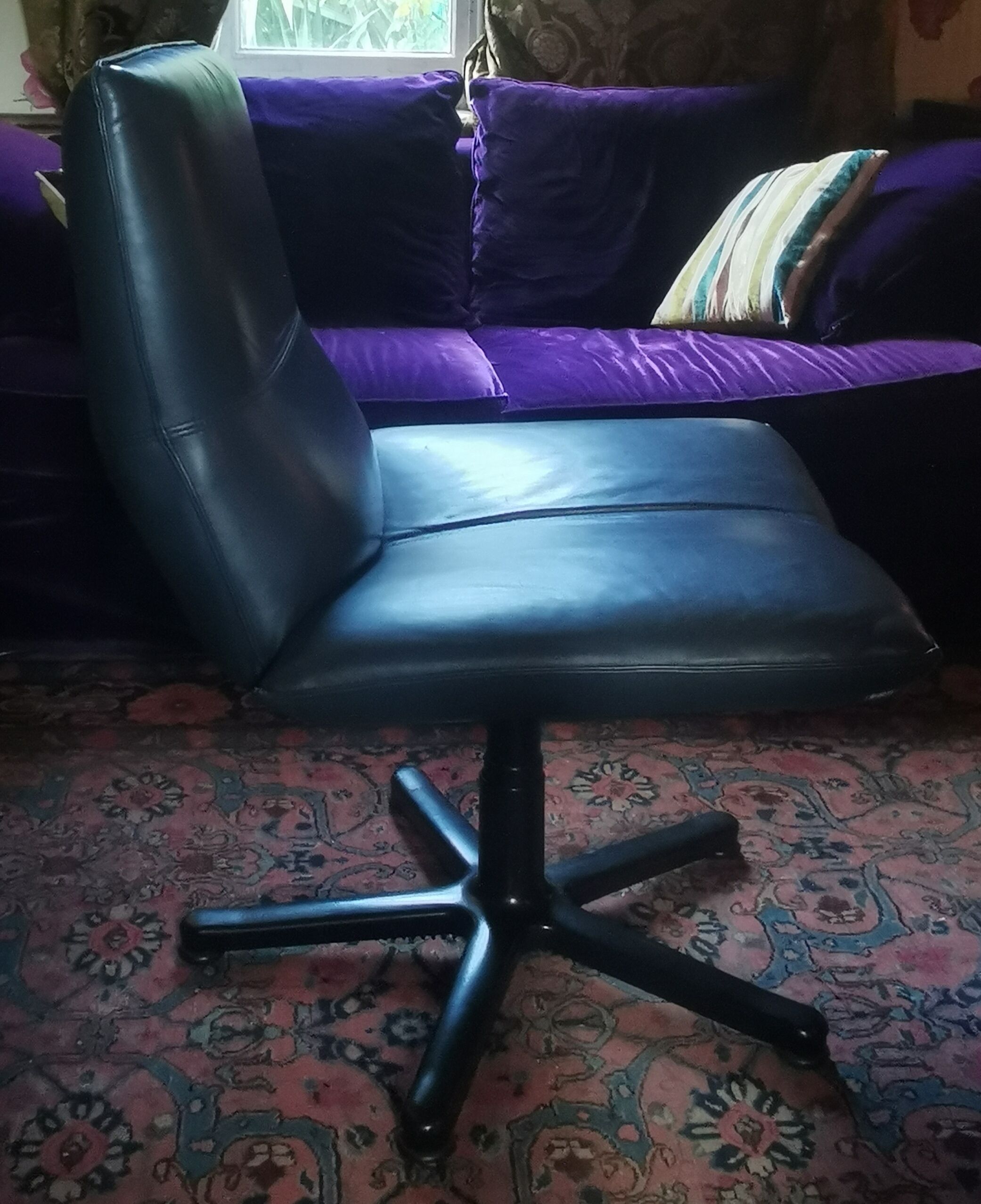 Black leather office chair