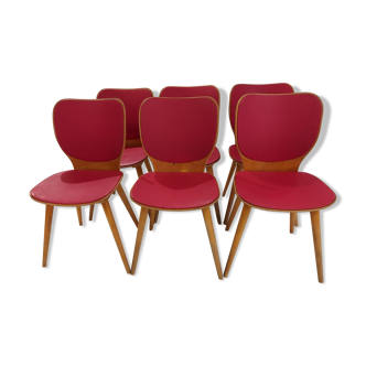 Suite of 6 Chairs by Bistrot Baumann by Max Bill 1960