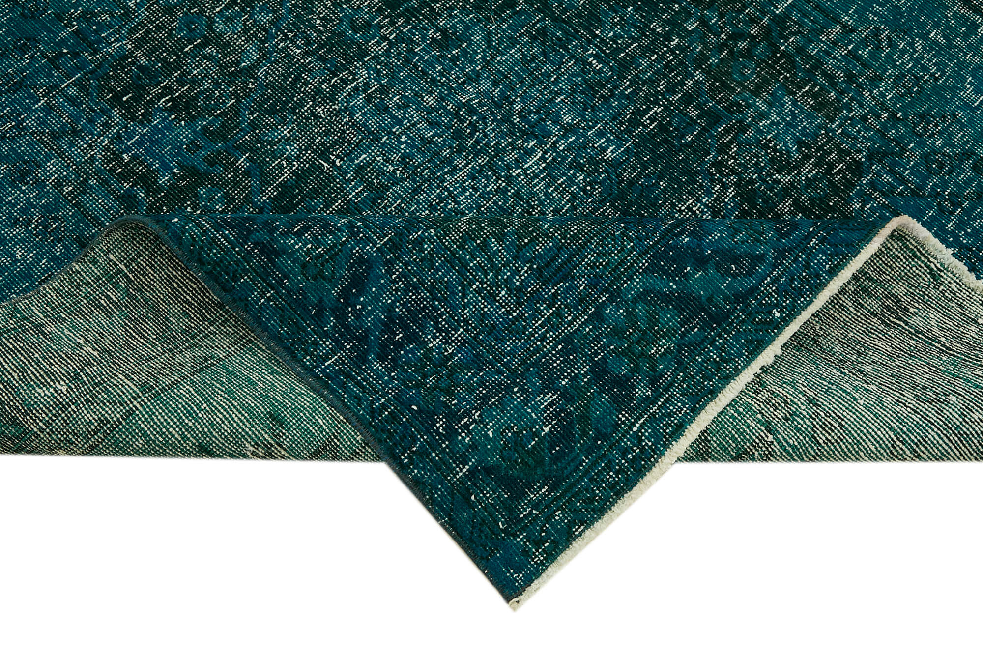 Handmade oriental unique 1980s 297 cm x 390 cm turquoise wool carpet