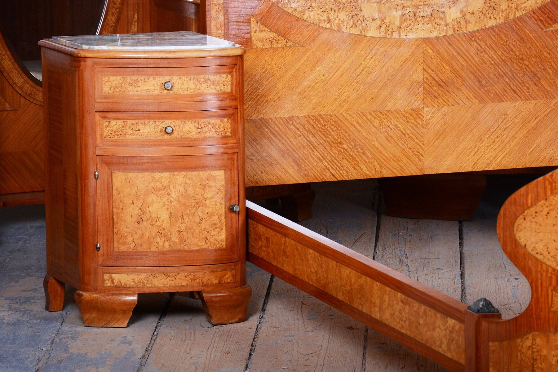 Art Deco Bedroom Suite from Louis Majorelle, Fance, 1930s, Set of 8