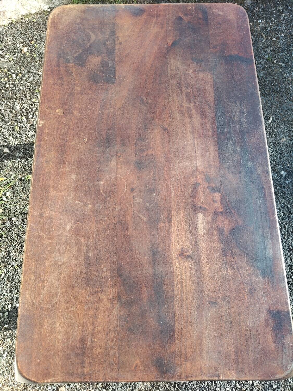 Antique solid wood side table with drawer
