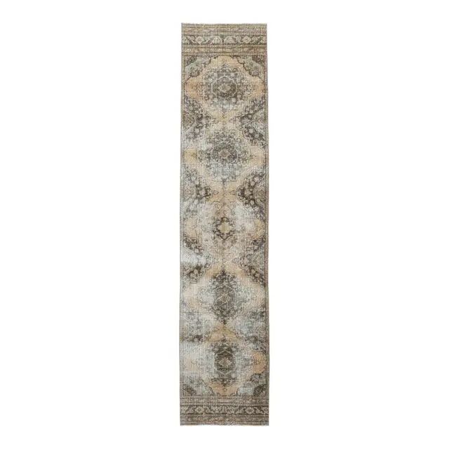 1970s Turkish hand-knotted runner rug 83x375
