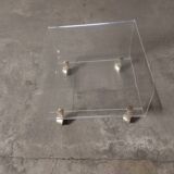 Set of two bedside tables, plexi sofa end, David Lange