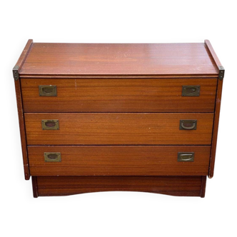 Vintage Scandinavian chest of drawers by Gauthier France boat style
