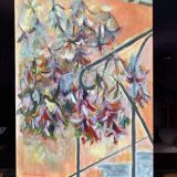 Semi-abstract painting “Balcony” 38 x 55