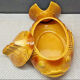 Old tureen yellow fish earthenware Sarreguemines France Slip