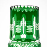 Vase en cristal vert, Pologne, années 1960