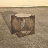 Bedside side table, plexiglass end table Vintage 1970 space age
