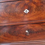 Louis Philippe chest of drawers, 19th century, in mahogany, Sainte-Anne marble