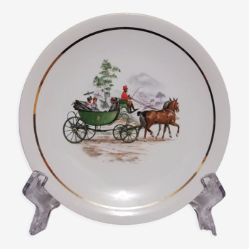 Assiette décorative Luneville Badonviller motif calèches