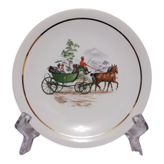 Decorative plate Luneville Badonviller carriage pattern