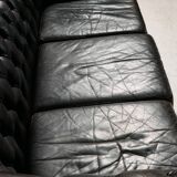 Chesterfield-style leather sofa set, set of 3