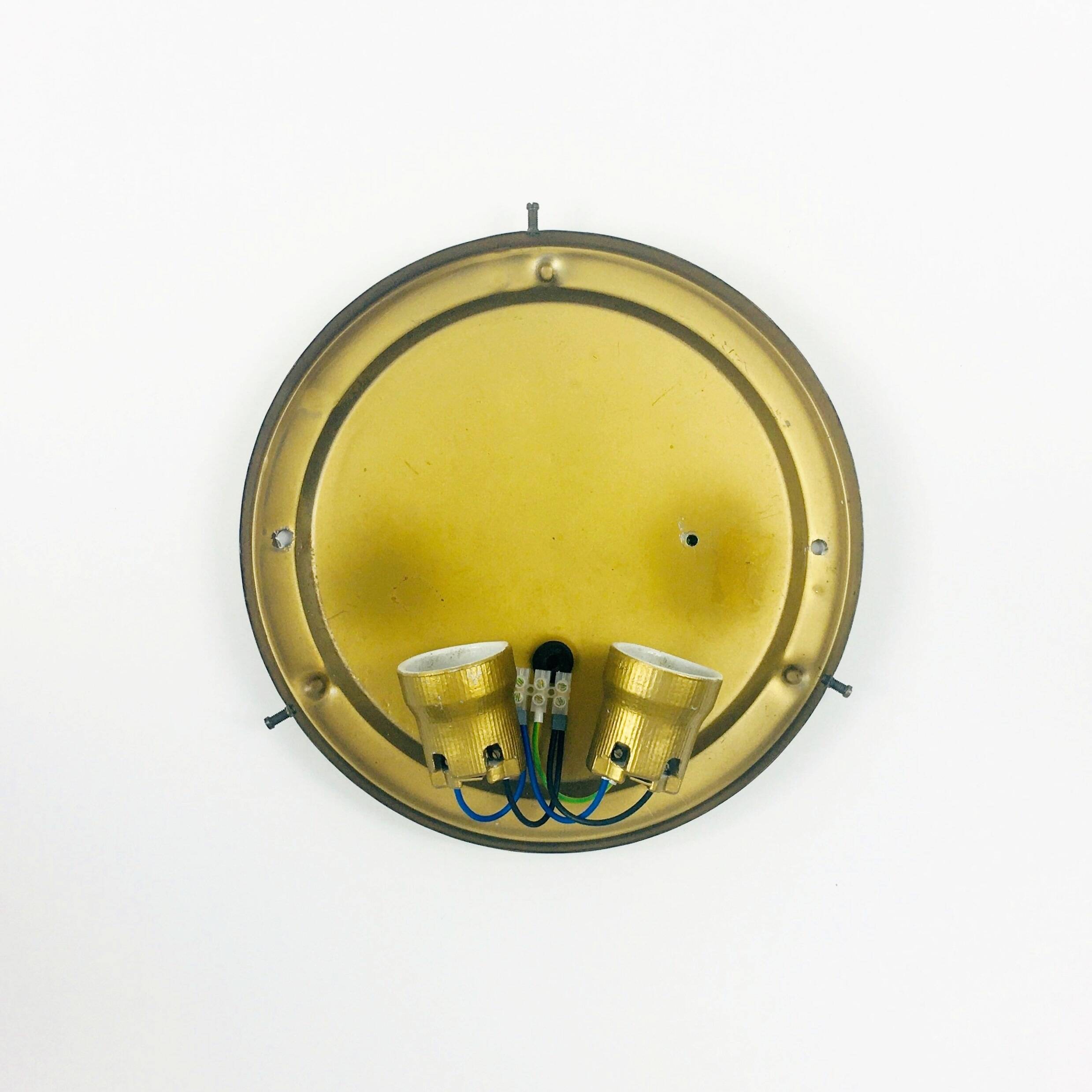 Large Amber Bubble Glass Ceiling Light/Flush Mount by Helena Tynell for Limburg, Germany, 1960s