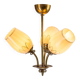 Itsu ER 1503/3 decorated chandelier with three shades, Finland, 1940s