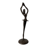 Small bronze dancer in 1980s modernist style.