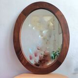 Miroir ovale en bois