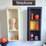 Prisunic brown plastic wall shelf