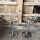 Pair Stool Foot Bar Tulip Metal Chrome + Seat Plexi Transparent Vintage