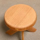 Pierre Chapo Stool S31A in solid Oak wood by Chapo Creation, France
