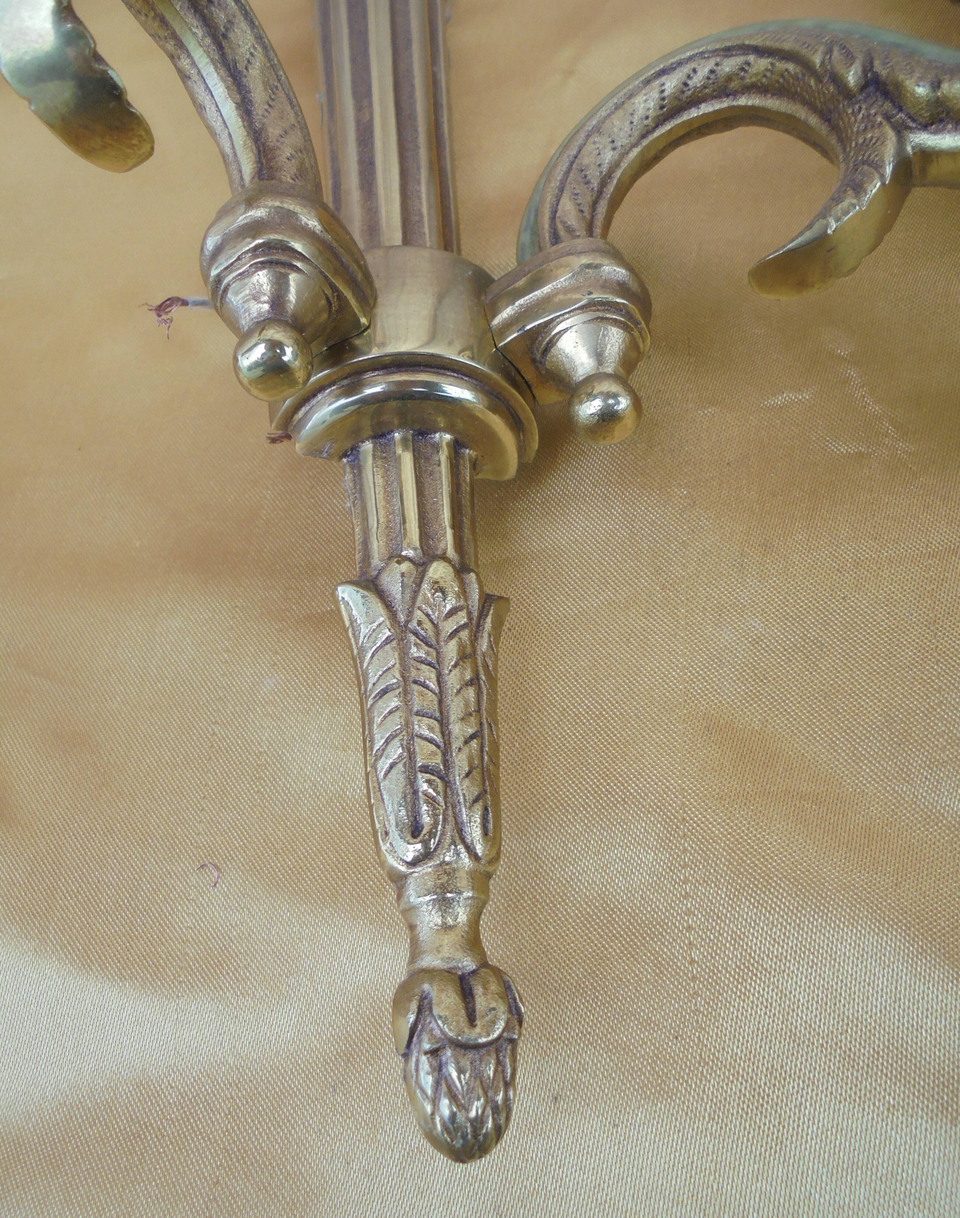 Pair of Louis XVI Style Bronze Sconces