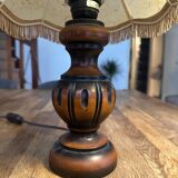 Set of two vintage table lamps with fabric shades