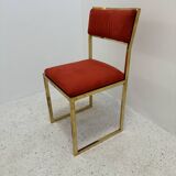 6 chaises métal doré années 70s