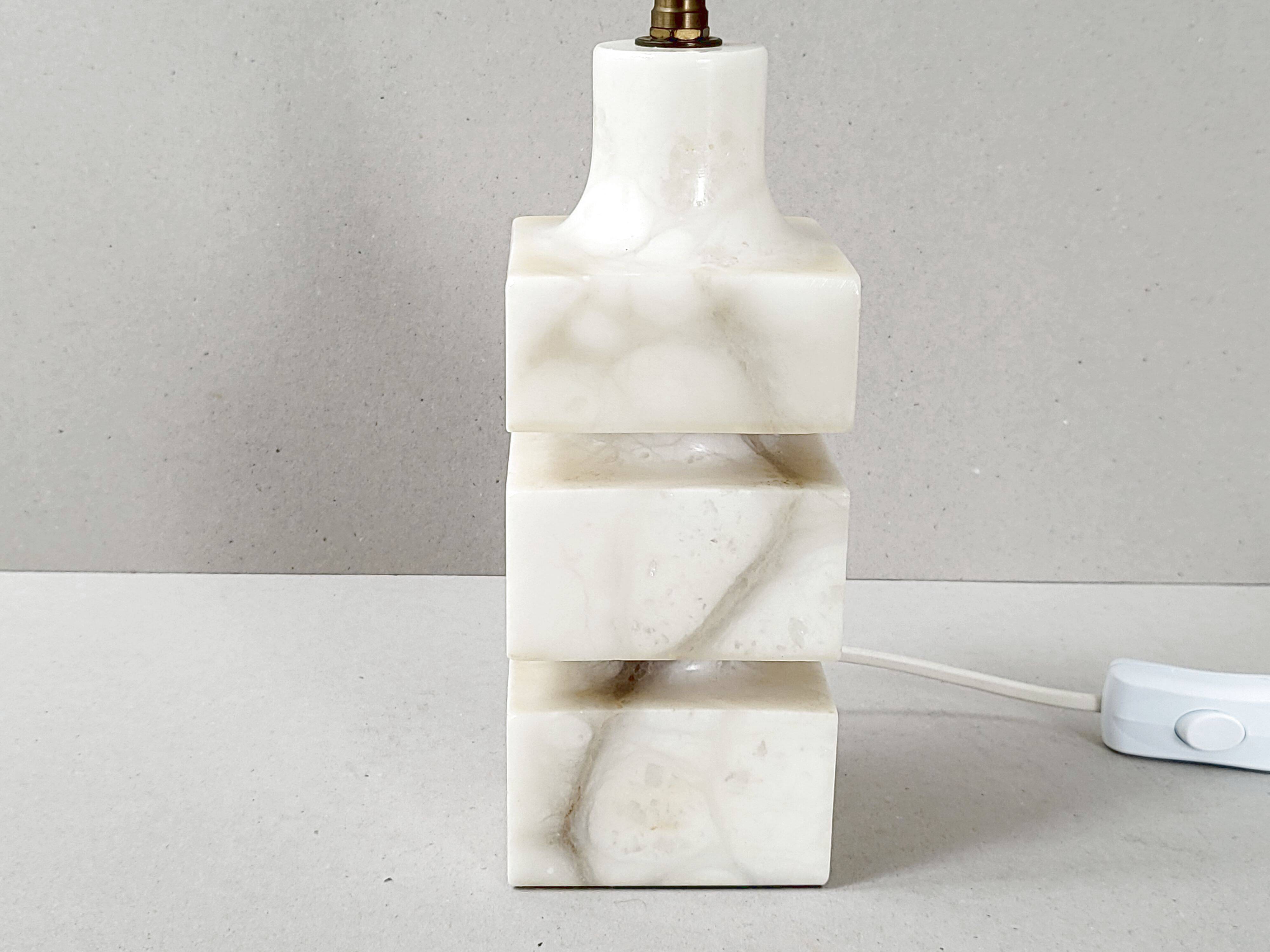 Vintage 1970 lamp in marble & brass