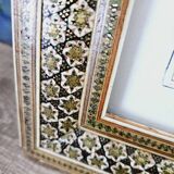 Persian miniature in frame with marquetry