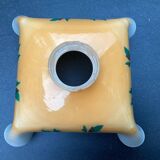 Vintage patterned painted glass pendant lampshade, Czechoslovakia