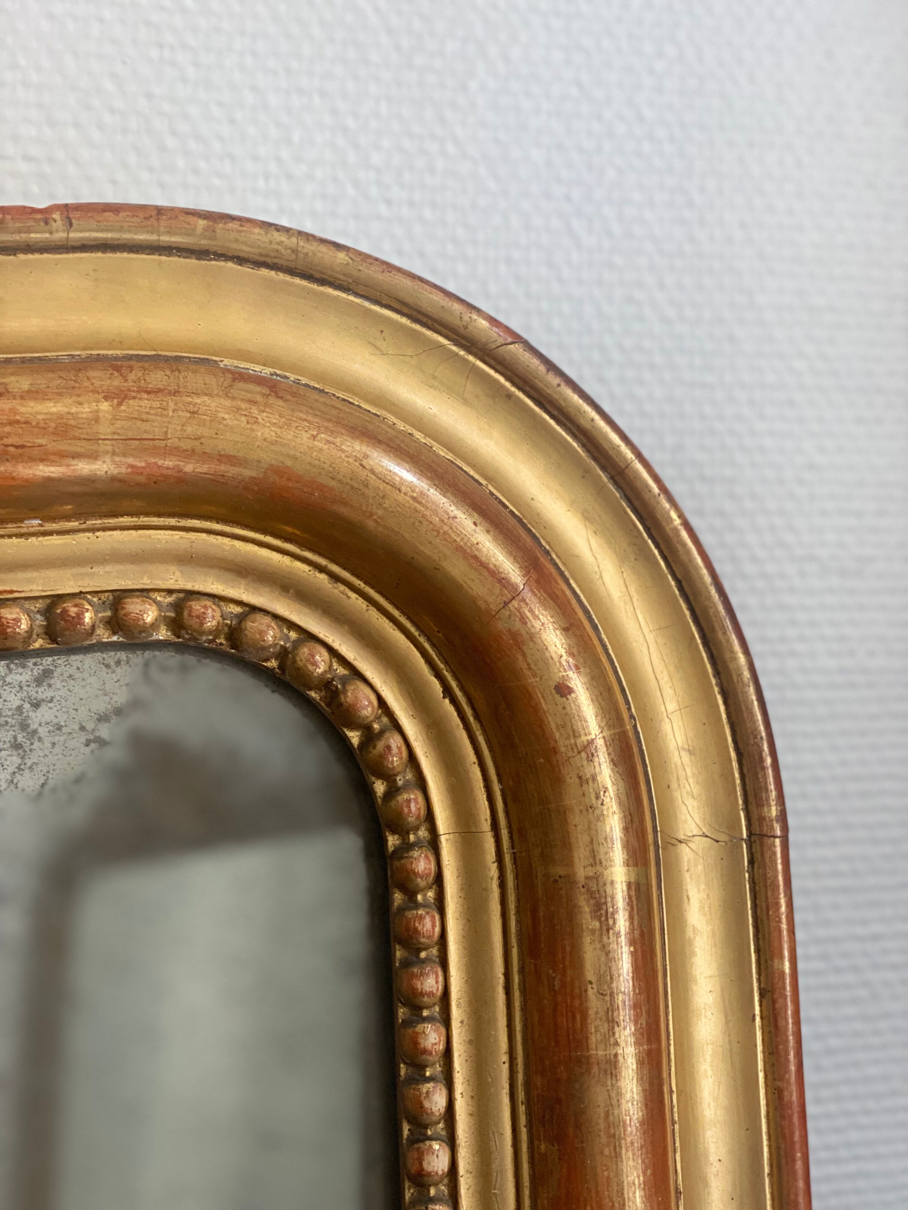 Old mirror louis Philippe golden gold leaf fireplace