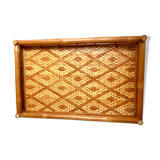Vintage bamboo and rattan tray