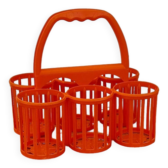 Porte-bouteilles orange vintage