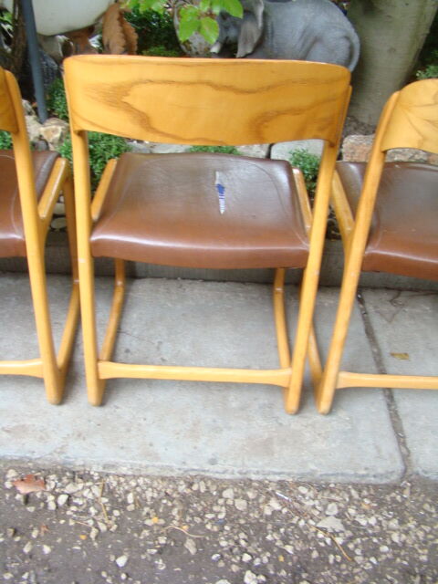Series of four baumann sleigh chairs