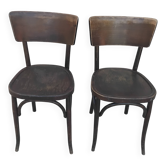 2 vintage bistro chairs by EM JEAN PROUVE from the 1950s.